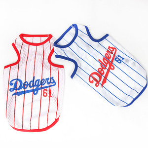 강아지 야구유니폼 중형견옷 여름 다저스 매쉬 티셔츠(~3XL)